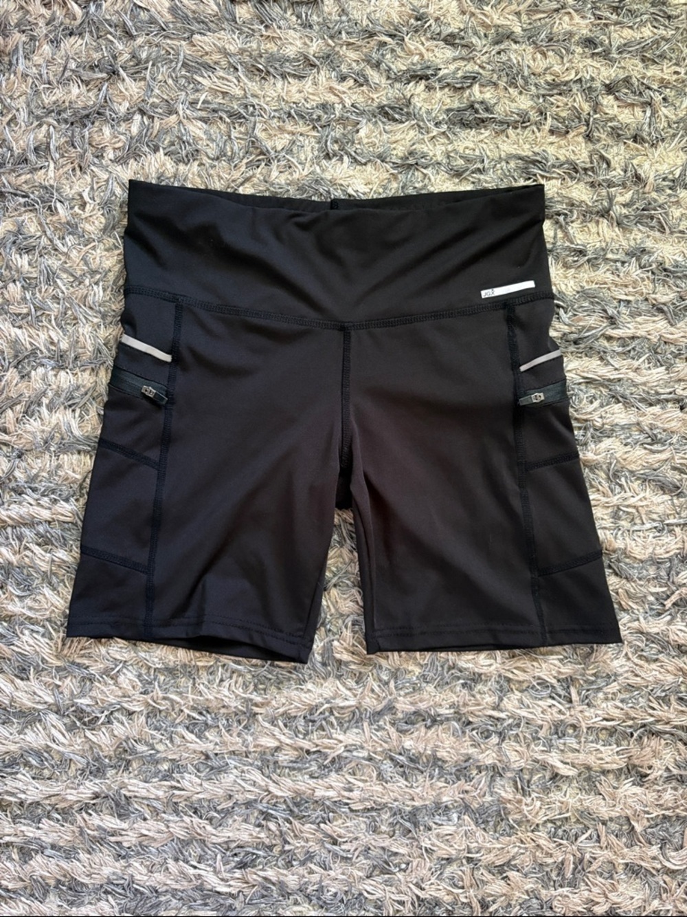 High-Waist Black Athletic Bike Shorts for Women
